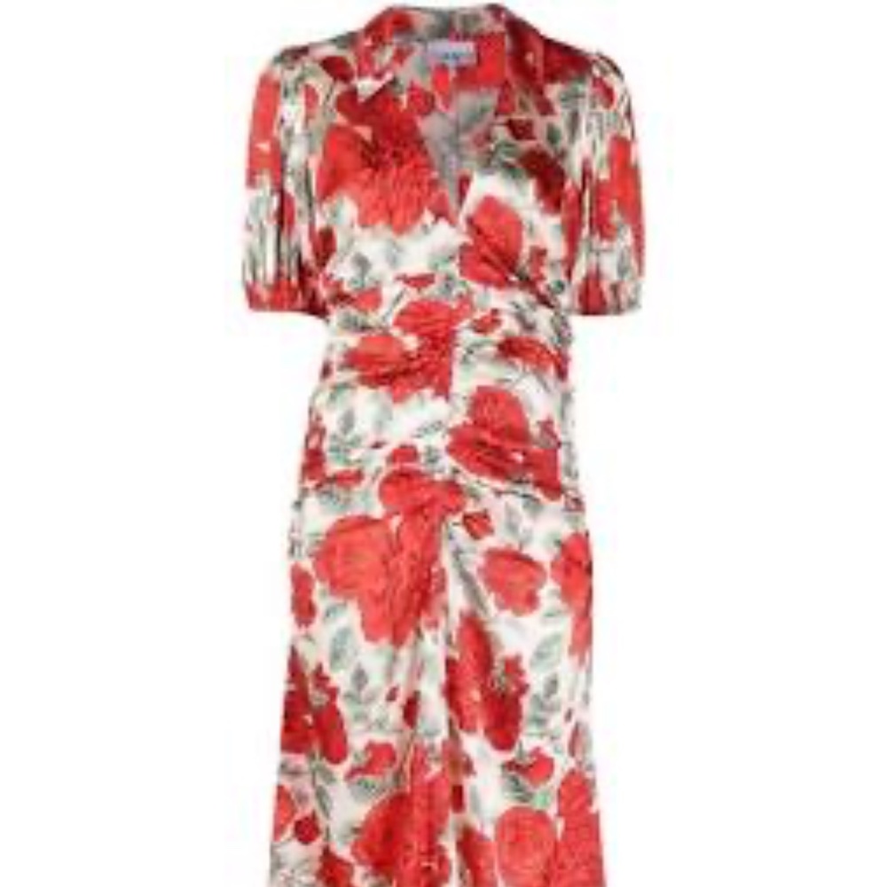NEVER WORN Gorgeous GANNI satin floral midi dress